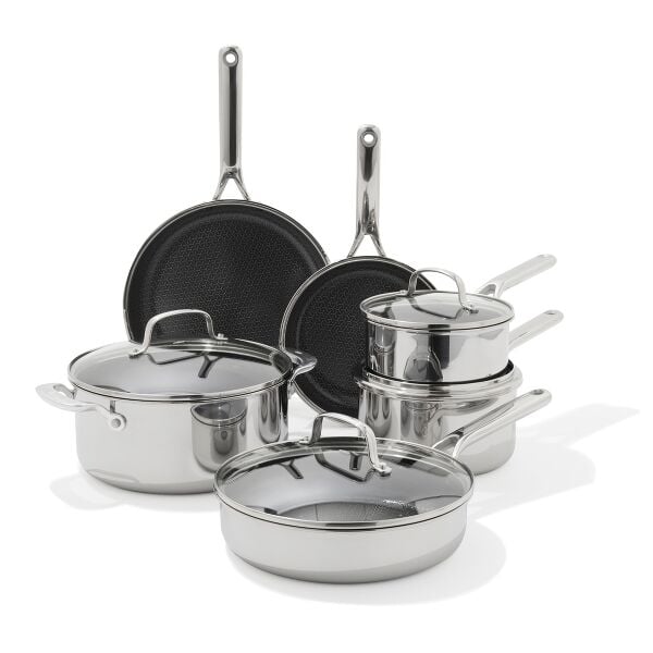 Trident Hybrid Non-Stick Stainless Steel 10-Piece Set V9
