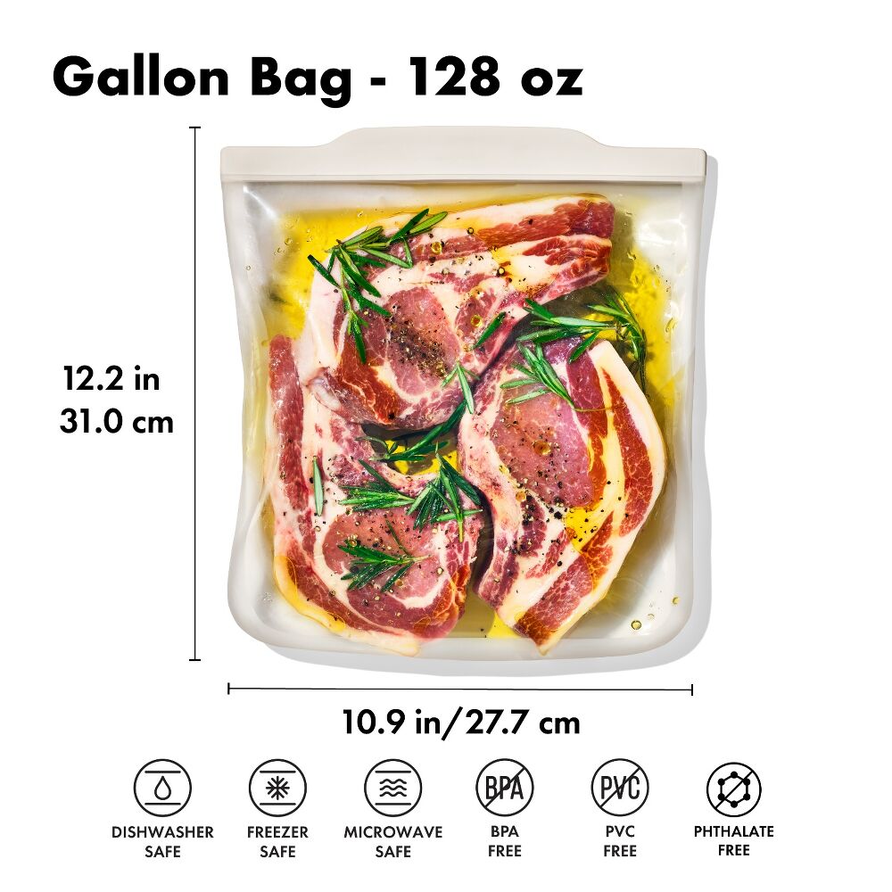 Silicone Reusable Bag - Gallon Bag (128 oz) - Oat U8