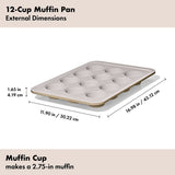 Non-Stick Pro Ceramic Coated Metal Bakeware 12 Cup Muffin Pan S1