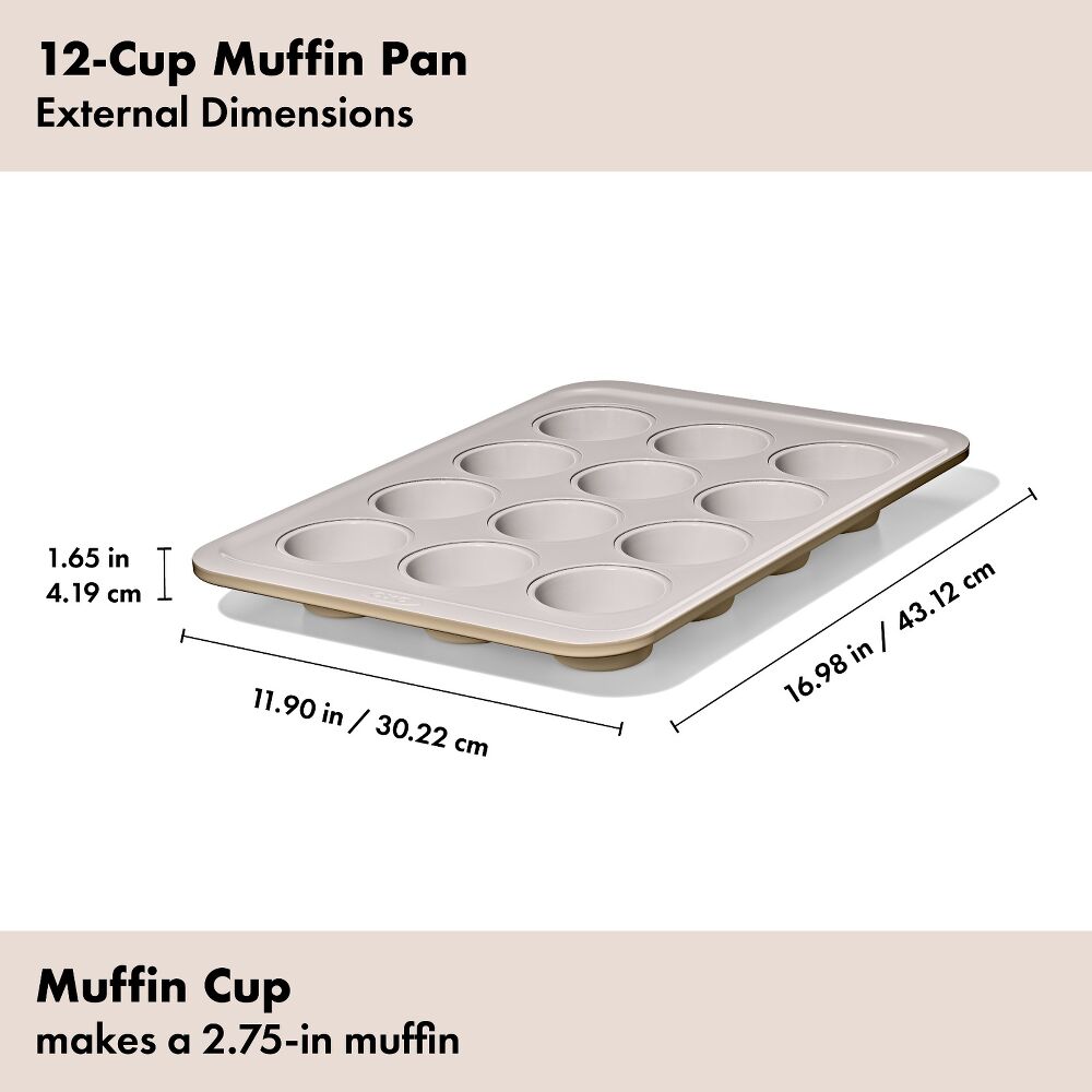 Non-Stick Pro Ceramic Coated Metal Bakeware 12 Cup Muffin Pan X9