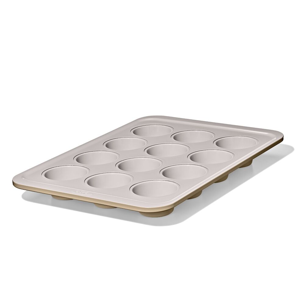 Non-Stick Pro Ceramic Coated Metal Bakeware 12 Cup Muffin Pan S1