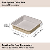 Non-Stick Pro Ceramic Coated Metal Bakeware 9” Square Cake Pan W1