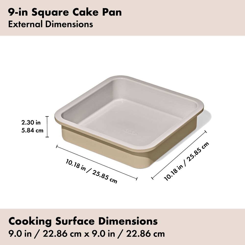 Non-Stick Pro Ceramic Coated Metal Bakeware 9” Square Cake Pan W1