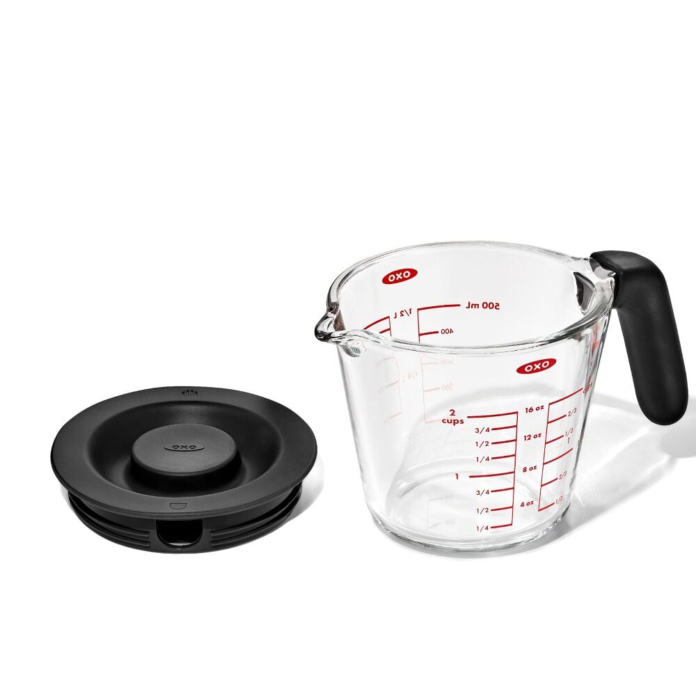 2 Cup Glass Measuring Cup with Lid X0
