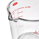 2 Cup Glass Measuring Cup with Lid X0