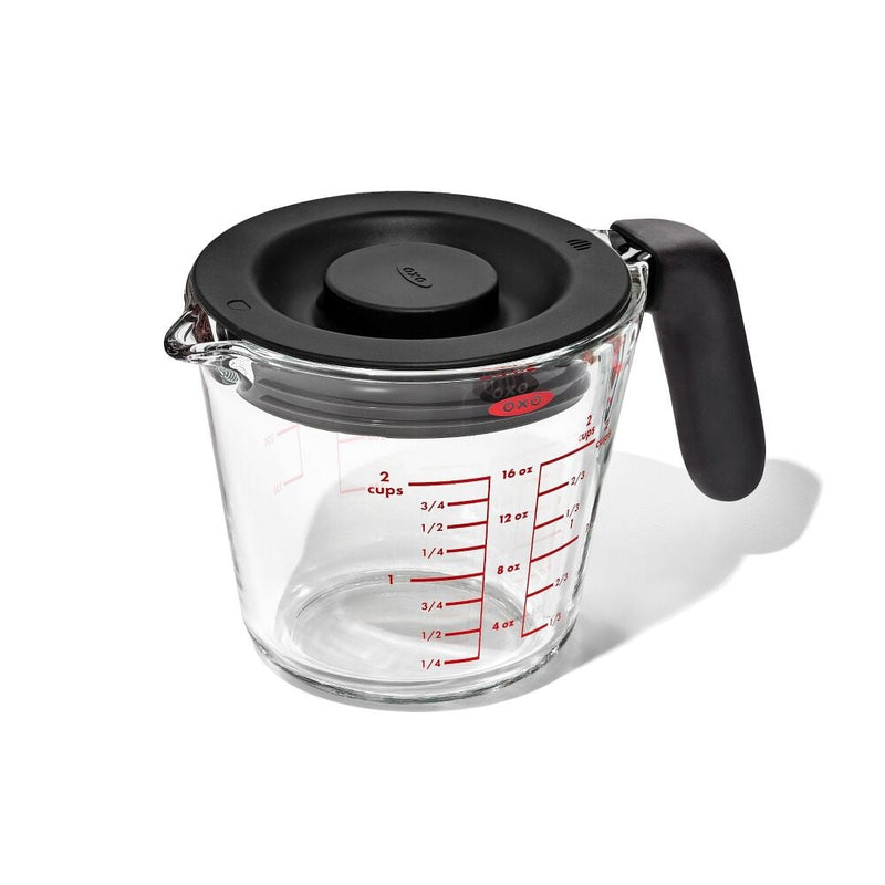 2 Cup Glass Measuring Cup with Lid X0