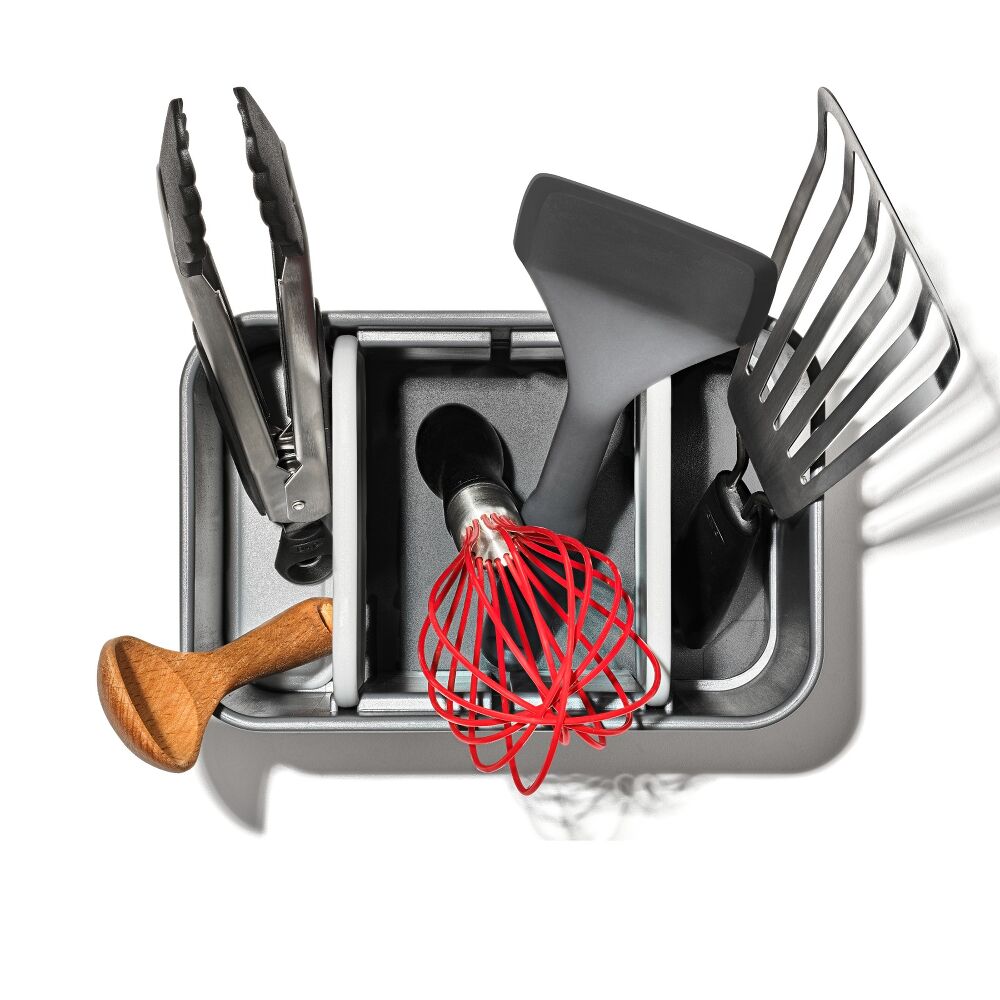 Adjustable Stainless Steel Utensil Holder - Large B1