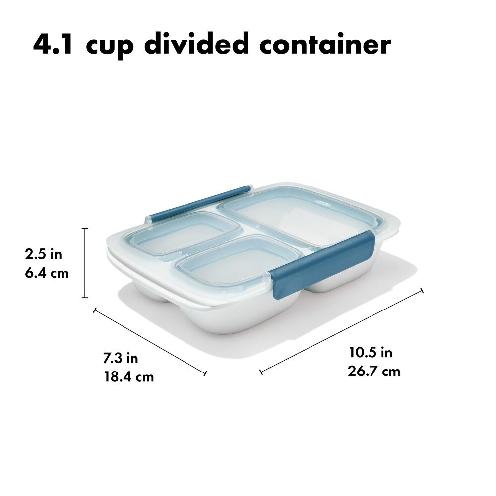 Prep & Go 4.1-Cup Divided Container - Ocean Blue L9