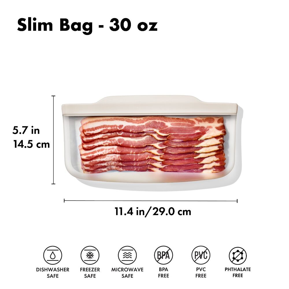 Silicone Reusable Bag - Slim Bag (20 oz) - Oat E1