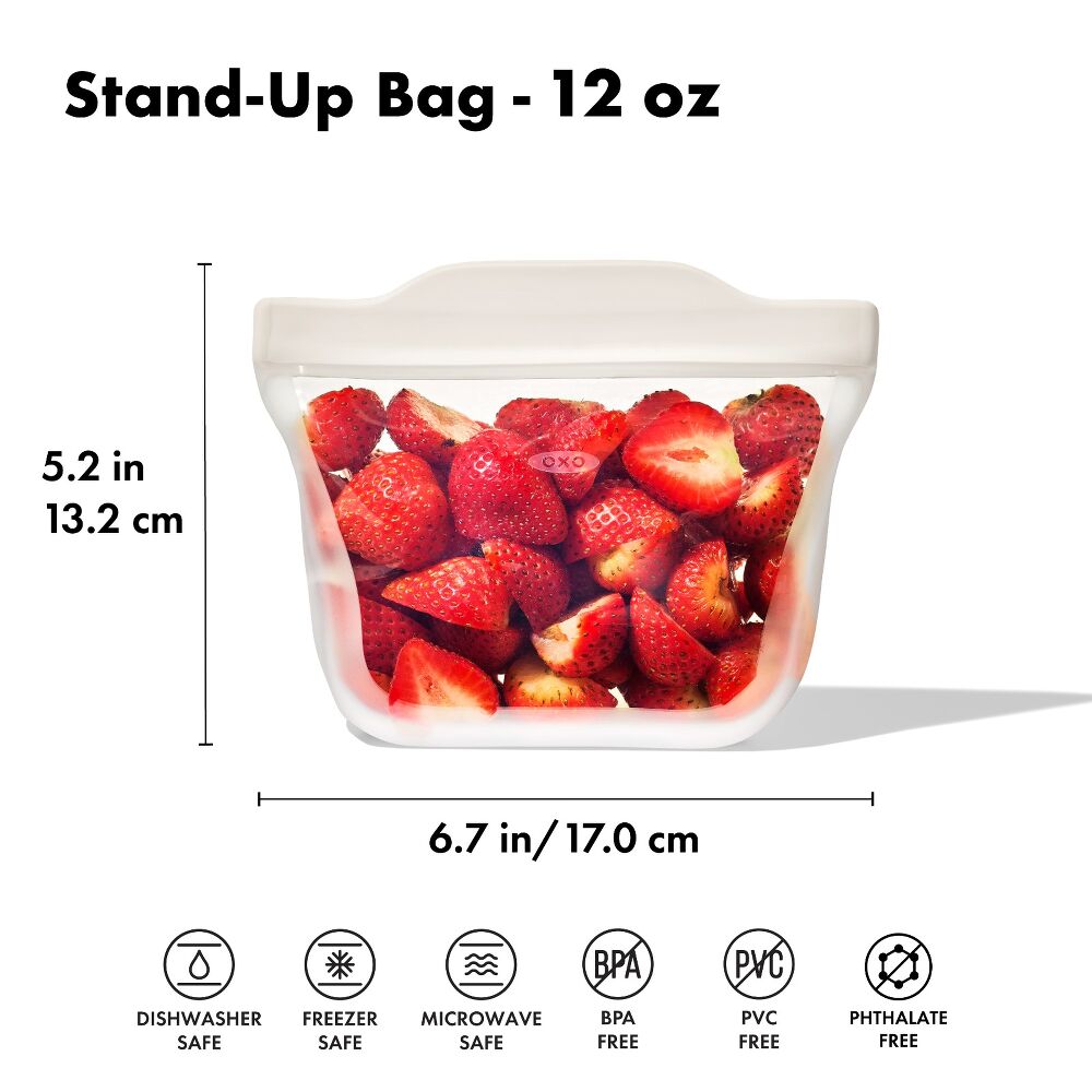 Silicone Reusable Bag - Stand-Up Snack (12 oz) – Oat C3