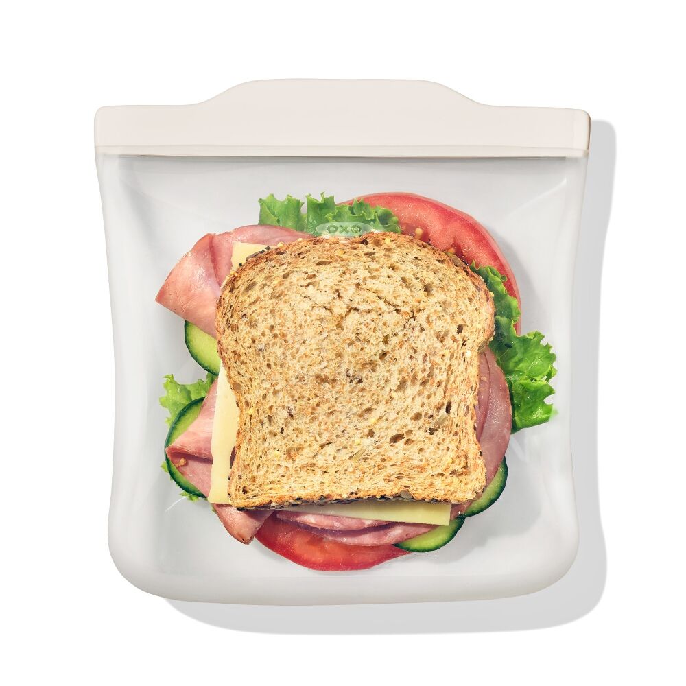 Silicone Reusable Bag - Sandwich Bag (28 oz) - Oat I6