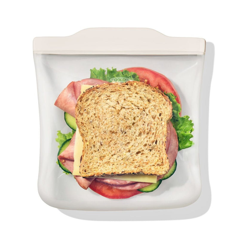 Silicone Reusable Bag - Sandwich Bag (28 oz) - Oat I6