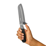 5 in Serrated Utility Knife with Locking Sheath F8