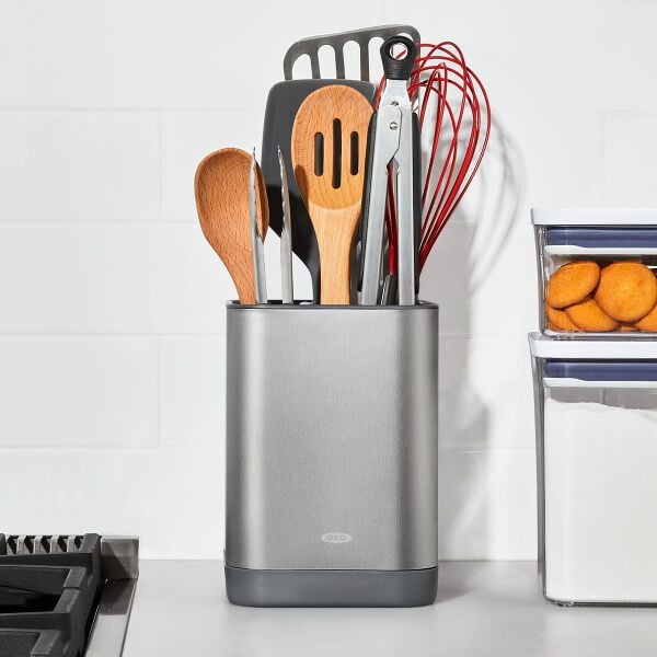 Adjustable Stainless Steel Utensil Holder - Small A0