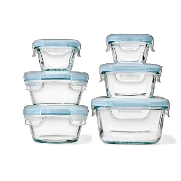 12-Piece Smart Seal Glass Container Set - Arctic Blue W1