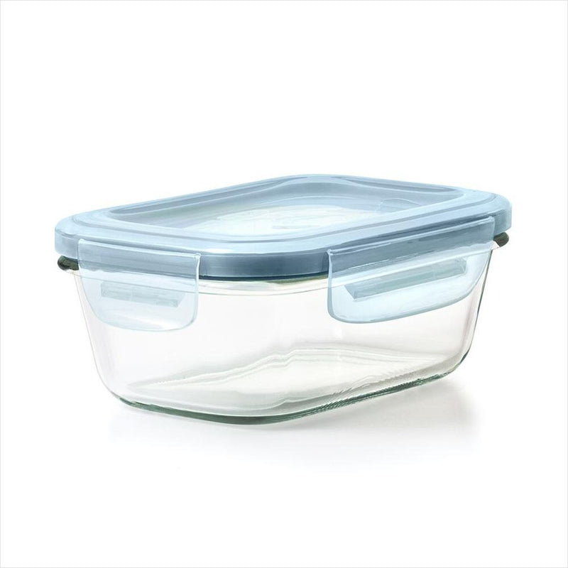 Smart Seal 1.6-Cup Glass Rectangle Container - Arctic Blue L3
