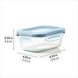 Smart Seal 1.6-Cup Glass Rectangle Container - Arctic Blue L3