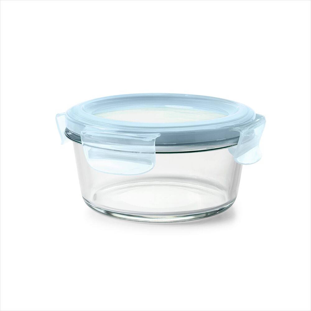 Smart Seal 2-Cup Glass Round Container - Arctic Blue I0