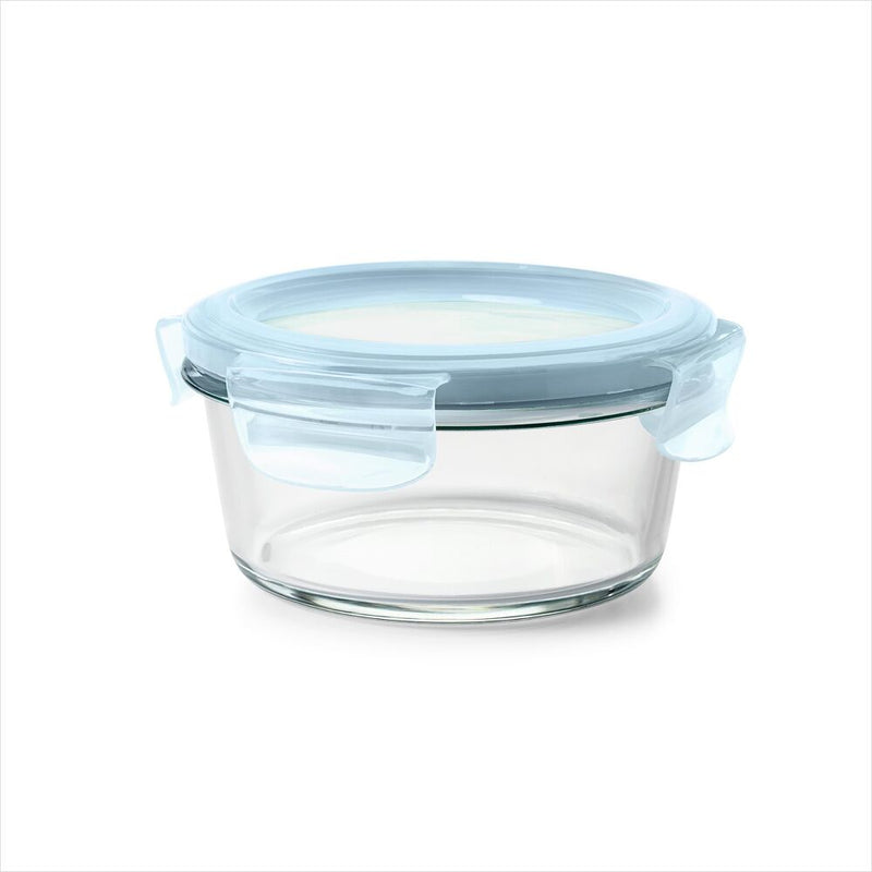 Smart Seal 2-Cup Glass Round Container - Arctic Blue I0