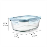 Smart Seal 3.5-Cup Glass Rectangle Container - Arctic Blue H3