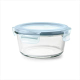 Smart Seal 4-Cup Glass Round Container - Arctic Blue O0