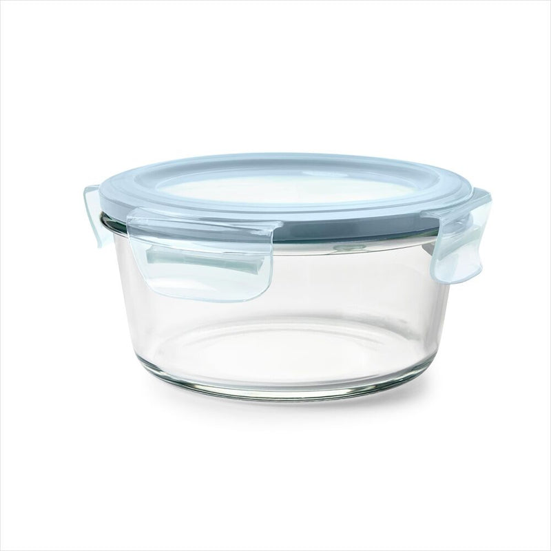 Smart Seal 4-Cup Glass Round Container - Arctic Blue O0