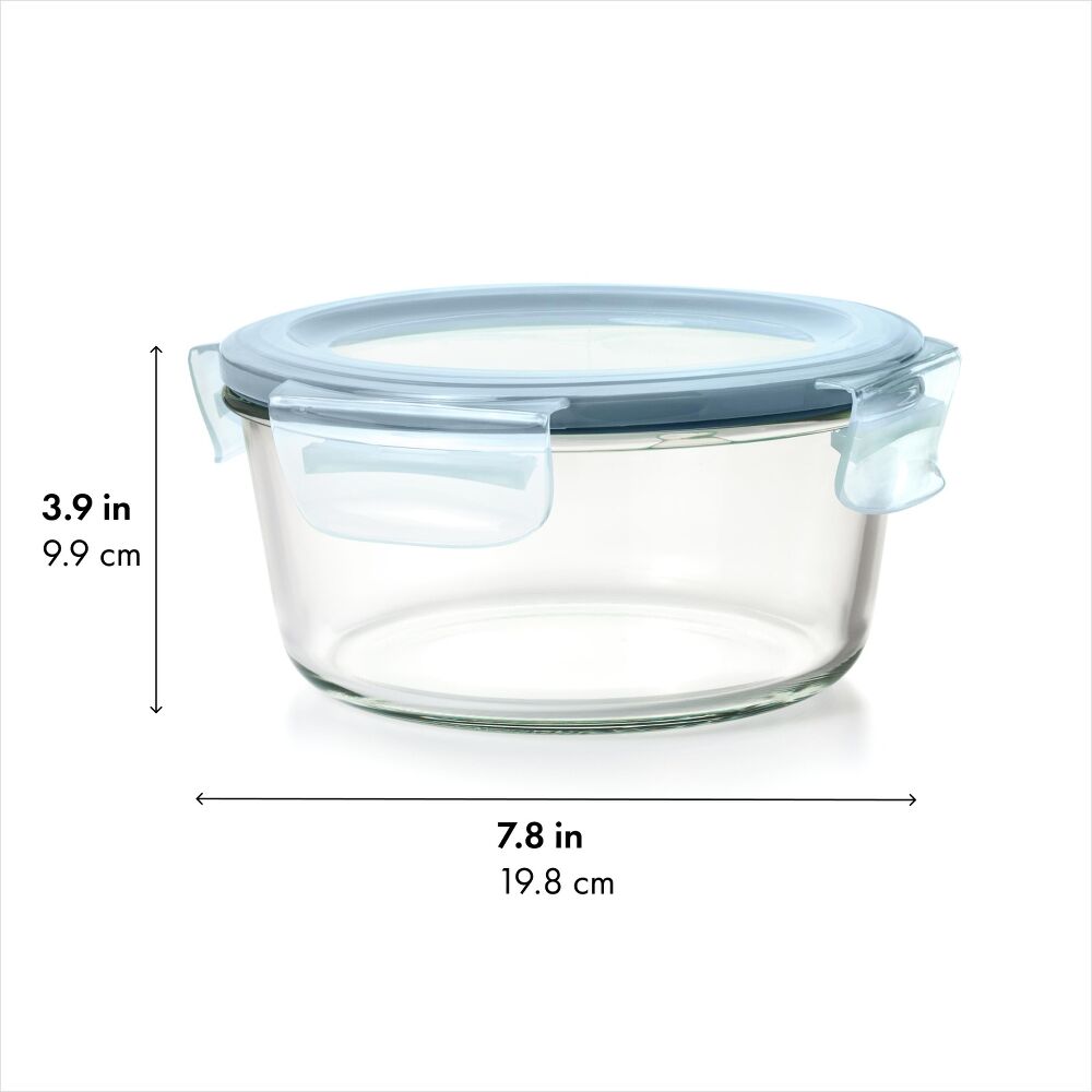 Smart Seal 7-Cup Glass Round Container - Arctic Blue W0