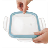 Smart Seal 1.6-Cup Glass Rectangle Container - Arctic Blue L3