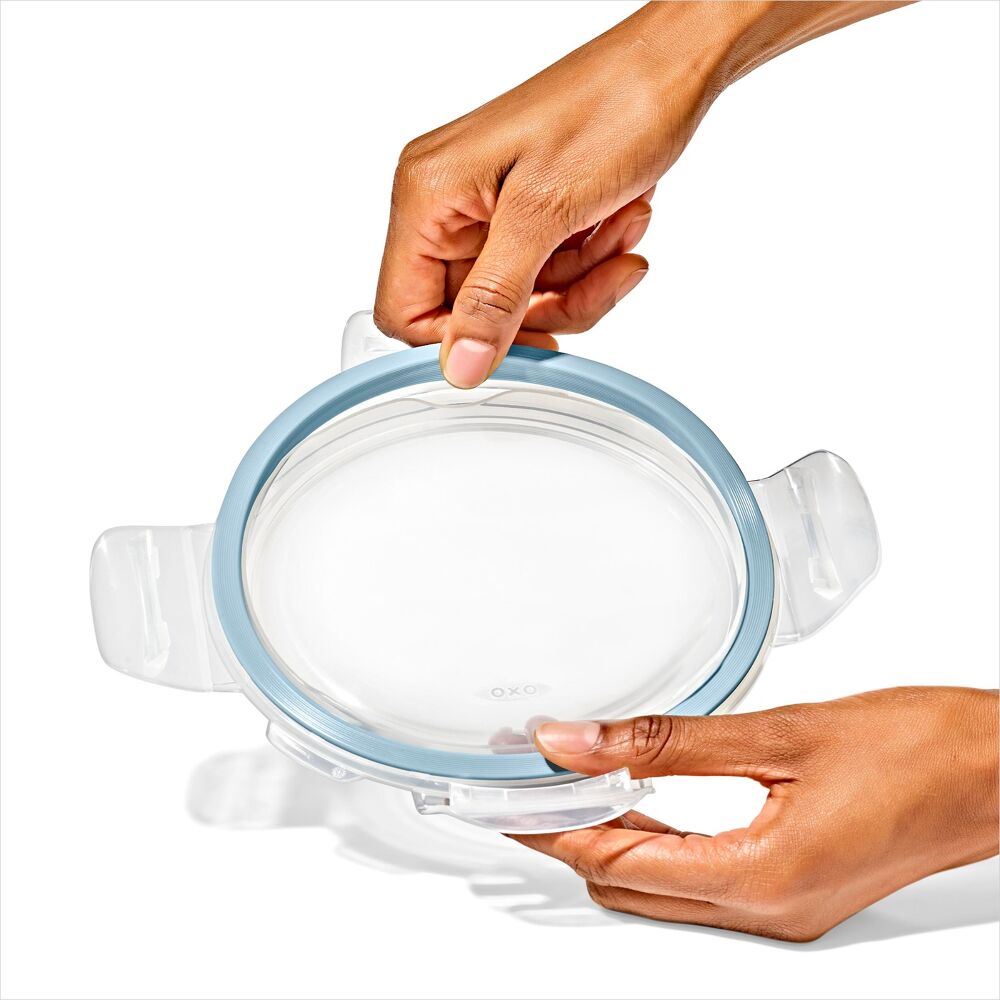 8-Piece Smart Seal Glass Round Container Set - Arctic Blue D2