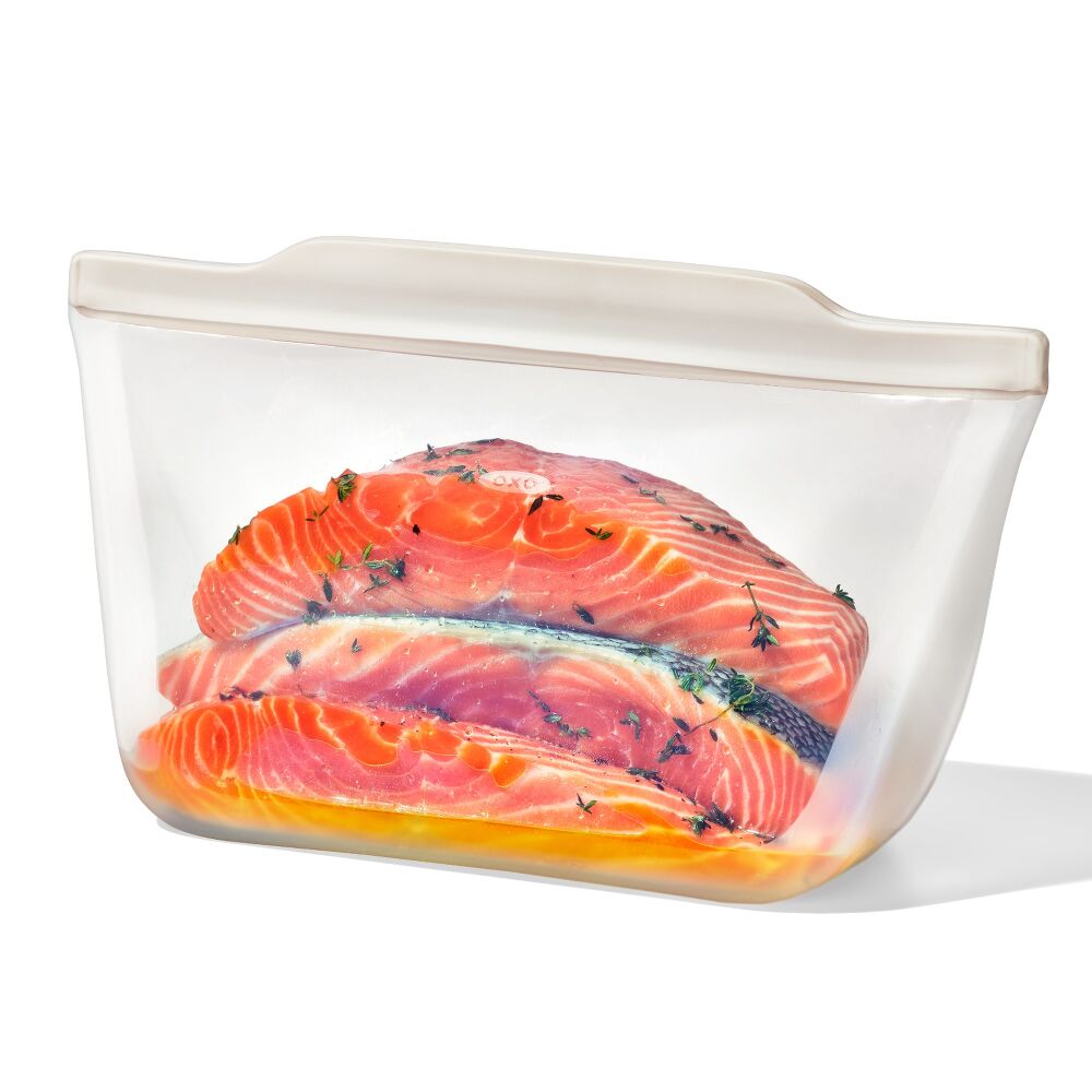 Silicone Reusable Bag - Stand-Up Half Gallon (64 oz) - Oat C9