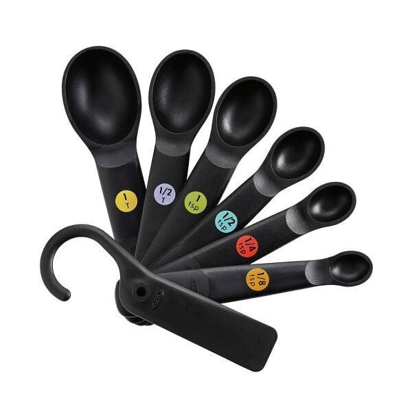7 Piece Plastic Measuring Spoons - Black M7