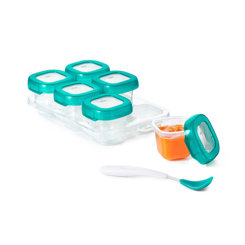 2 oz Baby Blocks™ Plastic Freezer Storage Containers - Tot Teal G8