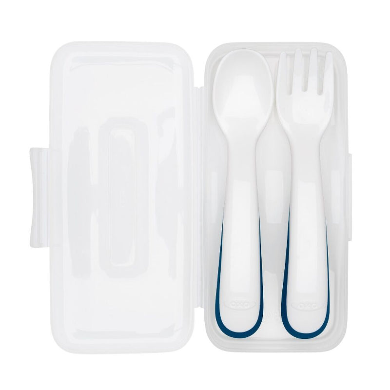 On-the-Go Plastic Fork and Spoon Set with Travel Case H7