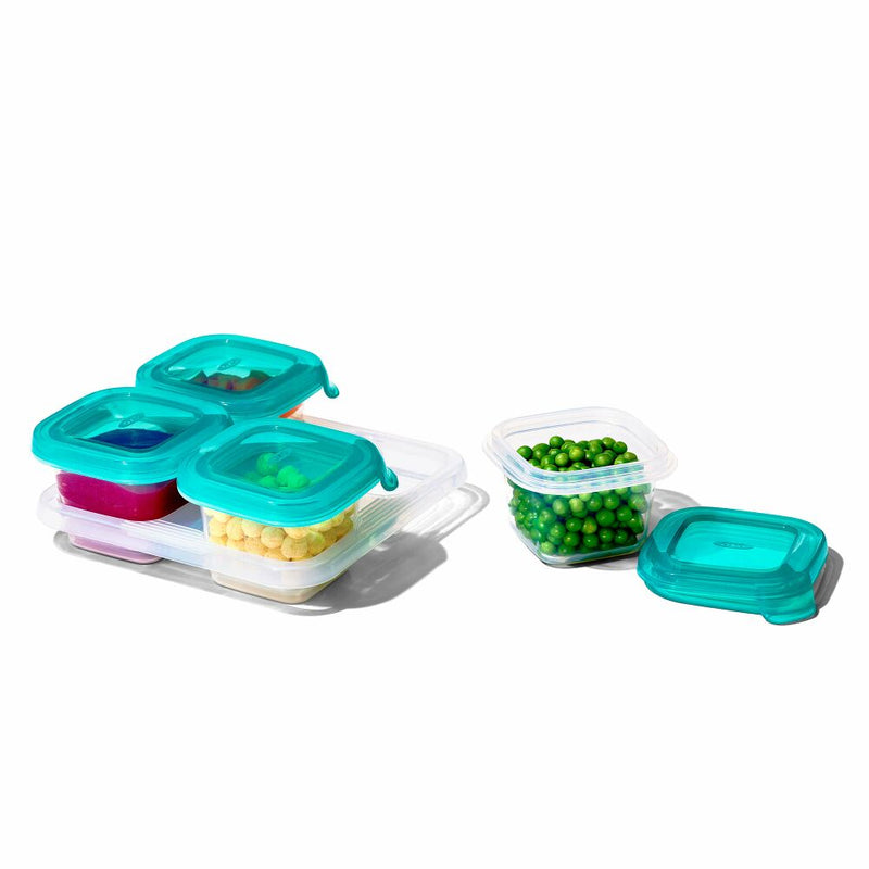 4 oz Baby Blocks™ Silicone Freezer Storage Containers - Tot Teal Y7