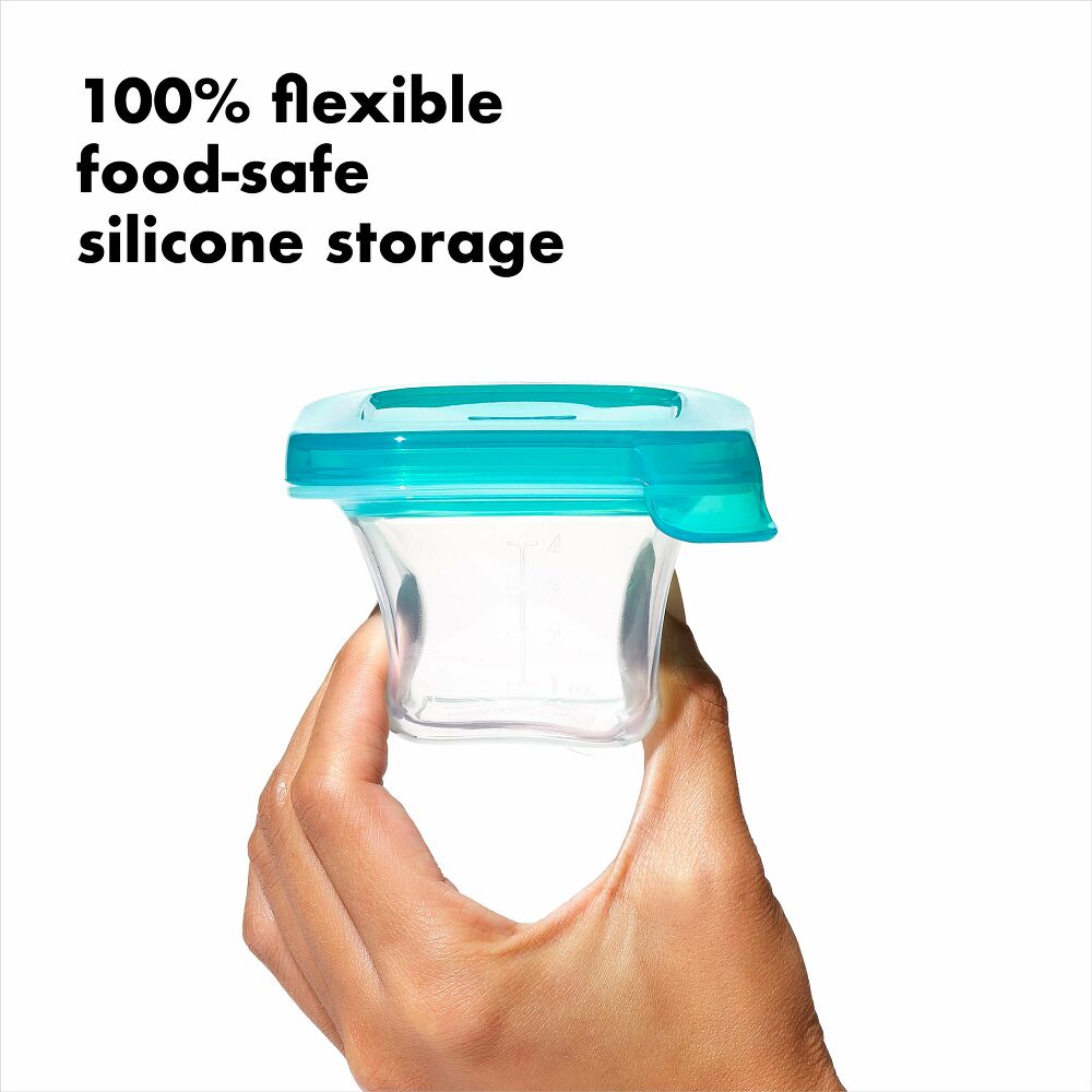 4 oz Baby Blocks™ Silicone Freezer Storage Containers - Tot Teal Y7