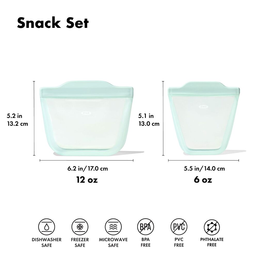 Tot Silicone Reusable Bag - 2-Piece Stand-Up Cup Set U7