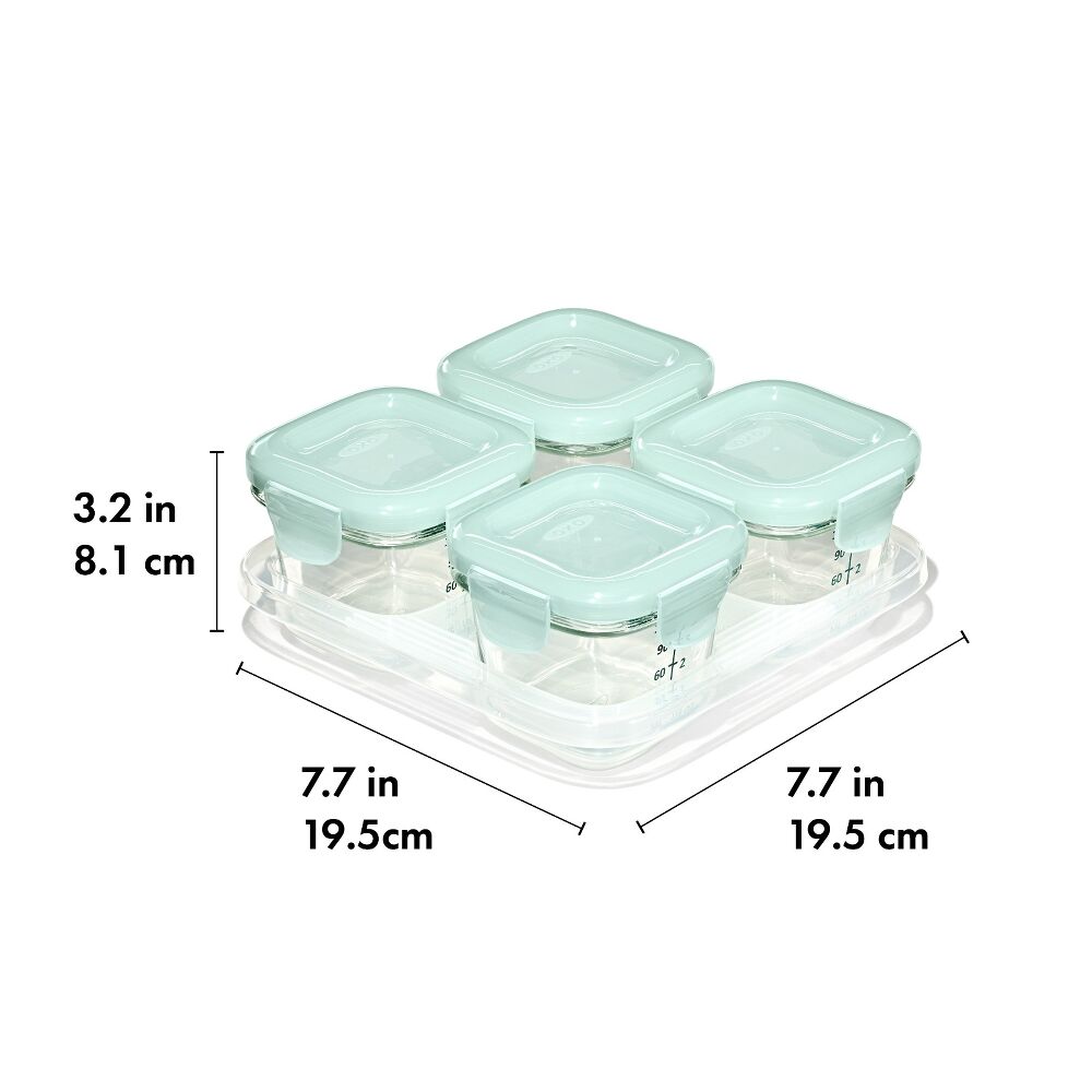 Glass Baby Blocks Food Storage Containers (4 oz) - Opal P1